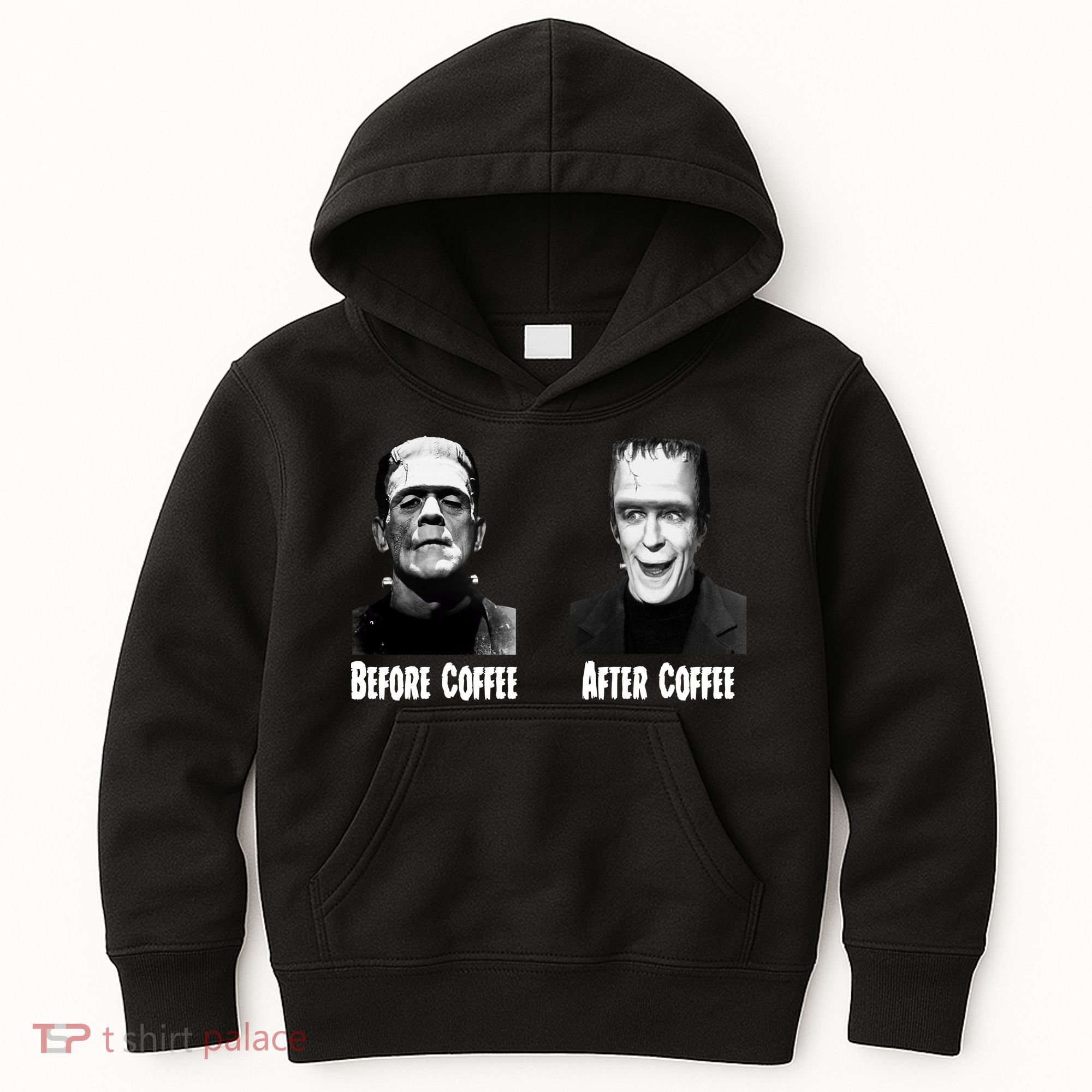 Before Coffee After Coffee Funny Monster Kids Hoodie