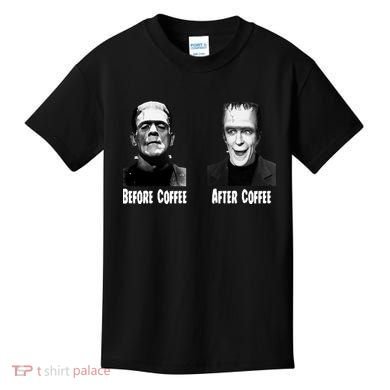 Before Coffee After Coffee Funny Monster Kids T-Shirt