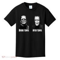 Before Coffee After Coffee Funny Monster Kids T-Shirt thumb 0