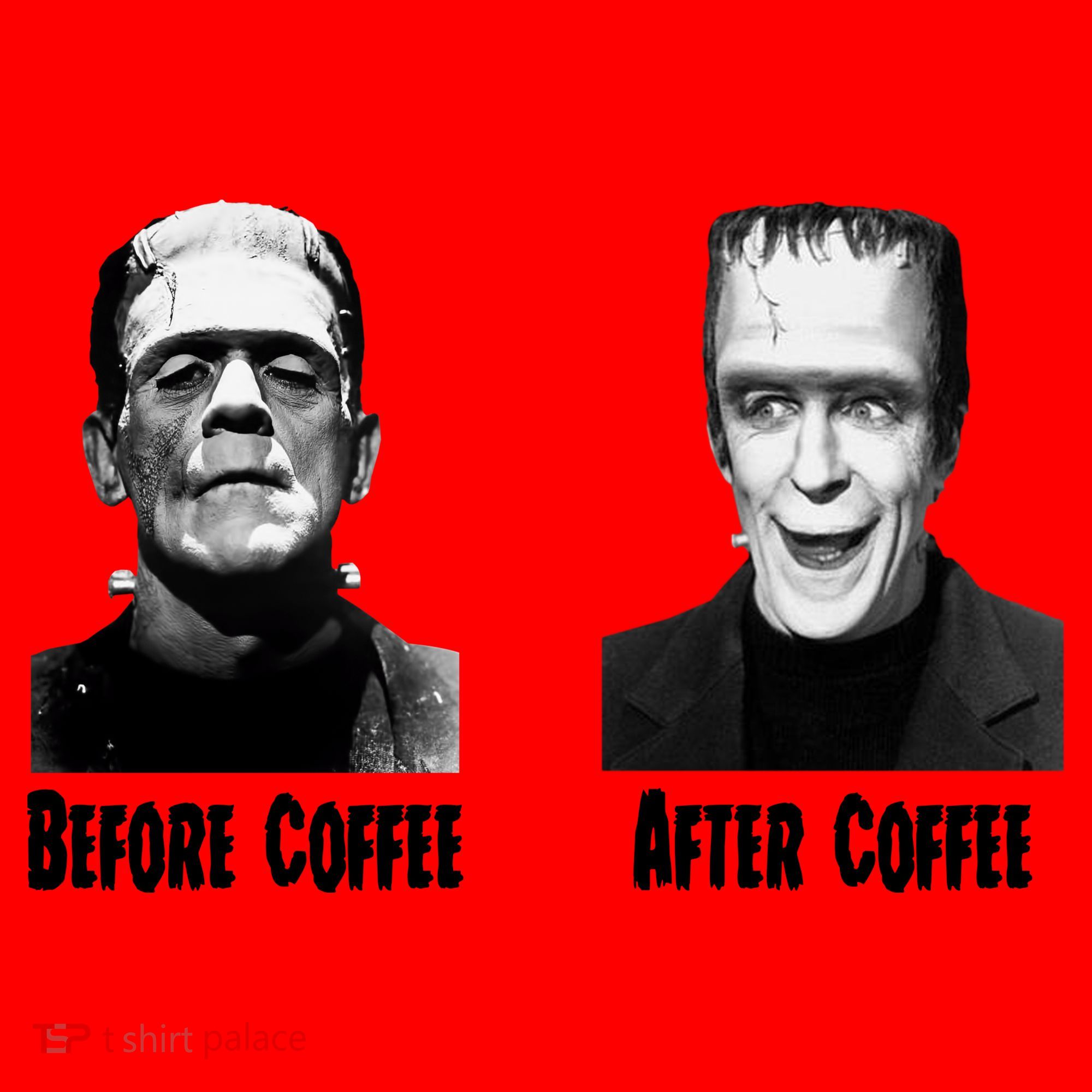 Before Coffee After Coffee Funny Monster Santa Hat