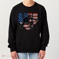 Baseball Catcher American Flag Home Plate Funny Gift Women's Sweatshirt thumb 0