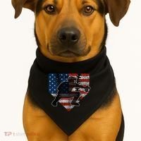 Baseball Catcher American Flag Home Plate Funny Gift USA-Made Doggie Bandana thumb 1