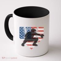 Baseball Catcher American Flag Home Plate Funny Gift Coffee Mug thumb 0