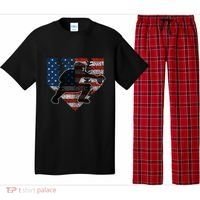 Baseball Catcher American Flag Home Plate Funny Gift Pajama Set thumb 0