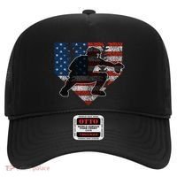 Baseball Catcher American Flag Home Plate Funny Gift Hat thumb 0