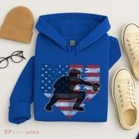 Baseball Catcher American Flag Home Plate Funny Gift Hoodie thumb 4