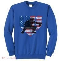Baseball Catcher American Flag Home Plate Funny Gift Sweatshirt thumb 0