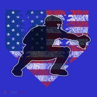 Baseball Catcher American Flag Home Plate Funny Gift Sweatshirt thumb 3