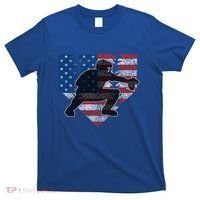 Baseball Catcher American Flag Home Plate Funny Gift T-Shirt thumb 0
