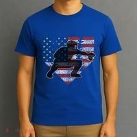 Baseball Catcher American Flag Home Plate Funny Gift T-Shirt thumb 3