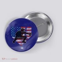 Baseball Catcher American Flag Home Plate Funny Gift Button thumb 0