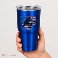 Baseball Catcher American Flag Home Plate Funny Gift Tumbler thumb 2