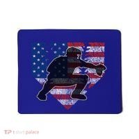 Baseball Catcher American Flag Home Plate Funny Gift Mousepad thumb 0