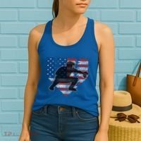 Baseball Catcher American Flag Home Plate Funny Gift Women's Tank Top thumb 2