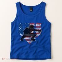 Baseball Catcher American Flag Home Plate Funny Gift Tank Top thumb 2