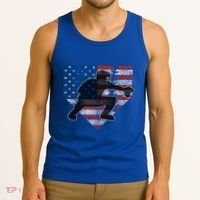 Baseball Catcher American Flag Home Plate Funny Gift Tank Top thumb 3