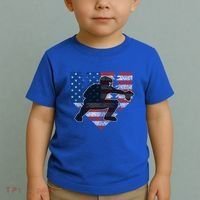 Baseball Catcher American Flag Home Plate Funny Gift Toddler T-Shirt thumb 2