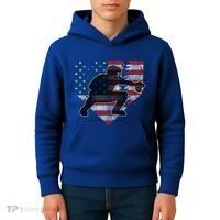 Baseball Catcher American Flag Home Plate Funny Gift Kids Hoodie thumb 4