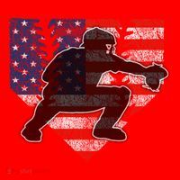 Baseball Catcher American Flag Home Plate Funny Gift Santa Hat thumb 1