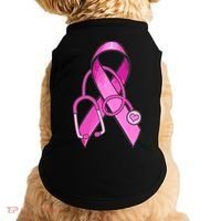 Breast Cancer Awareness Pink Ribbon Stethoscope Doggie Tank thumb 0
