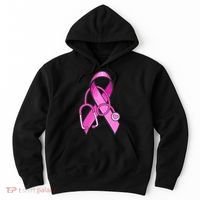 Breast Cancer Awareness Pink Ribbon Stethoscope Hoodie thumb 0