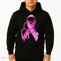 Breast Cancer Awareness Pink Ribbon Stethoscope Hoodie thumb 2