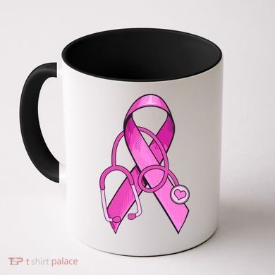 Breast Cancer Awareness Pink Ribbon Stethoscope Coffee Mug