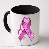 Breast Cancer Awareness Pink Ribbon Stethoscope Coffee Mug thumb 0