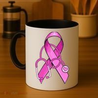 Breast Cancer Awareness Pink Ribbon Stethoscope Coffee Mug thumb 4