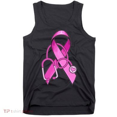 Breast Cancer Awareness Pink Ribbon Stethoscope Tank Top