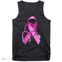 Breast Cancer Awareness Pink Ribbon Stethoscope Tank Top thumb 0