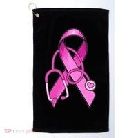 Breast Cancer Awareness Pink Ribbon Stethoscope Golf Towel thumb 0