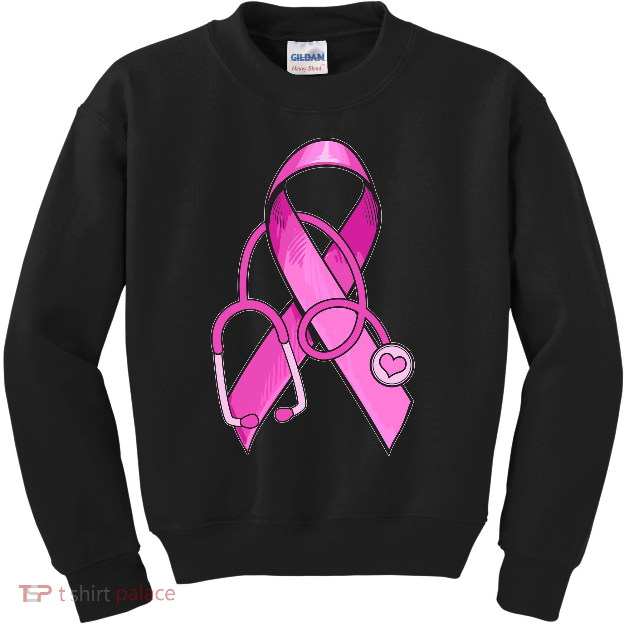 Breast Cancer Awareness Pink Ribbon Stethoscope Kids Sweatshirt