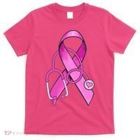 Breast Cancer Awareness Pink Ribbon Stethoscope T-Shirt thumb 0
