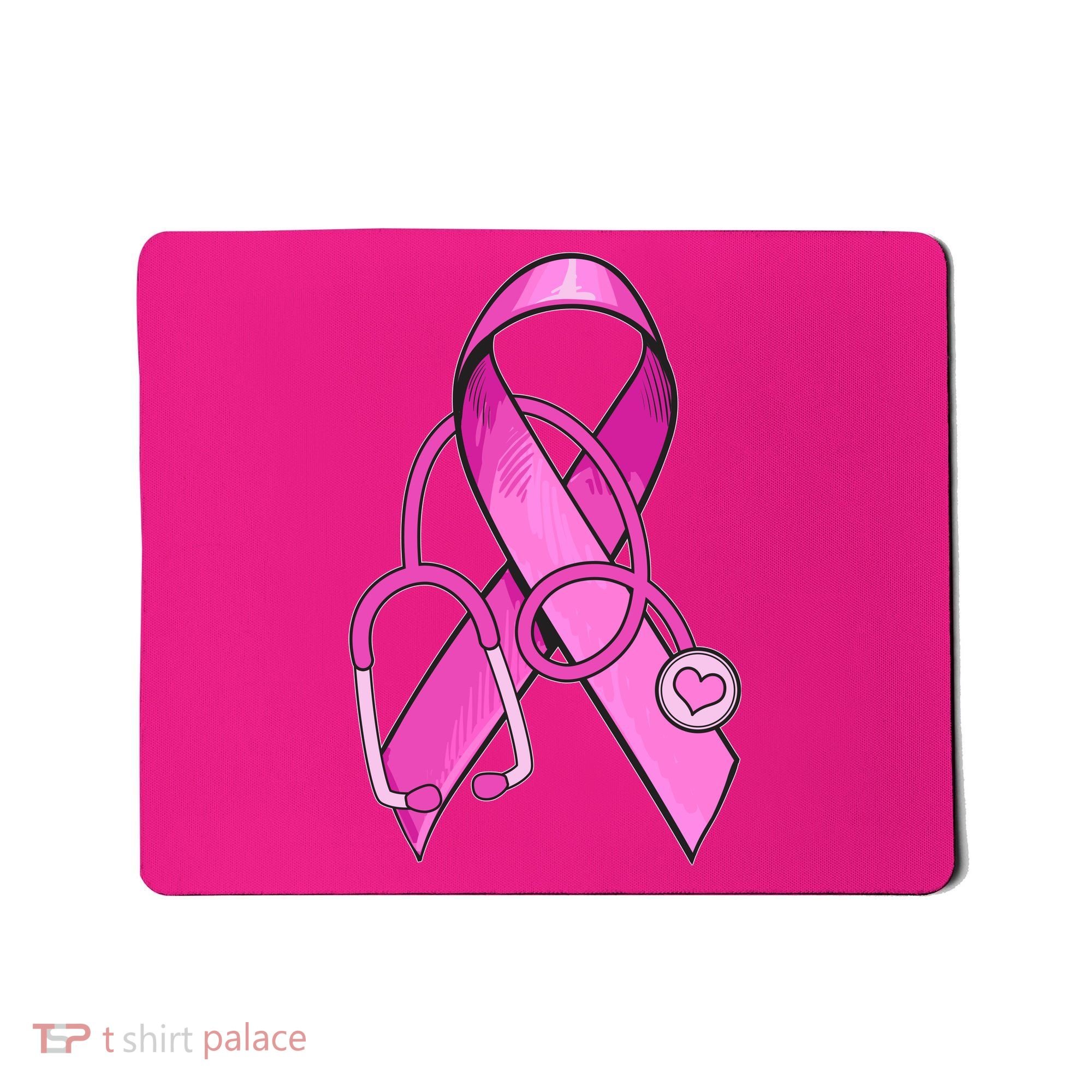 Breast Cancer Awareness Pink Ribbon Stethoscope Mousepad