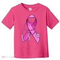 Breast Cancer Awareness Pink Ribbon Stethoscope Toddler T-Shirt thumb 0