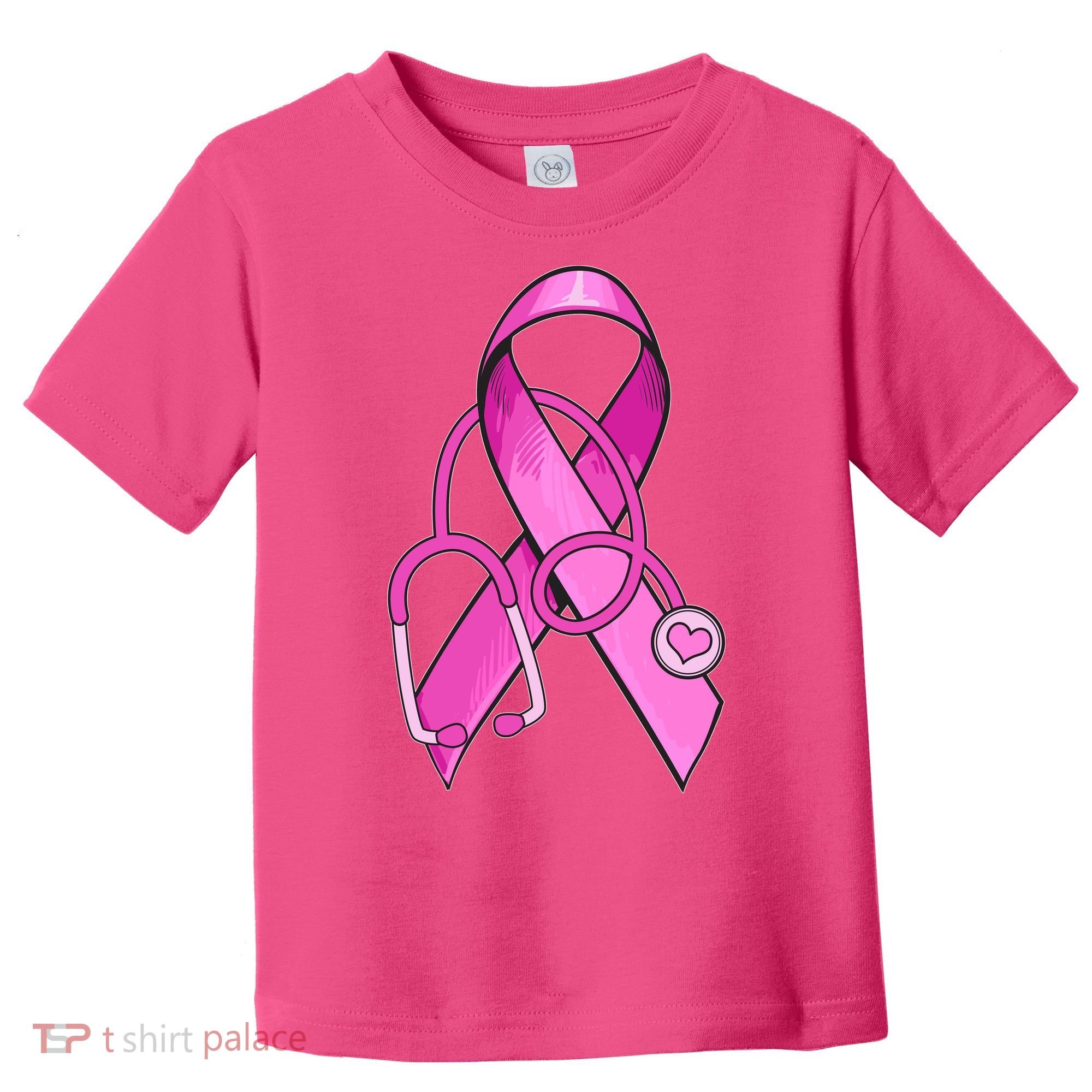 Breast Cancer Awareness Pink Ribbon Stethoscope Toddler T-Shirt