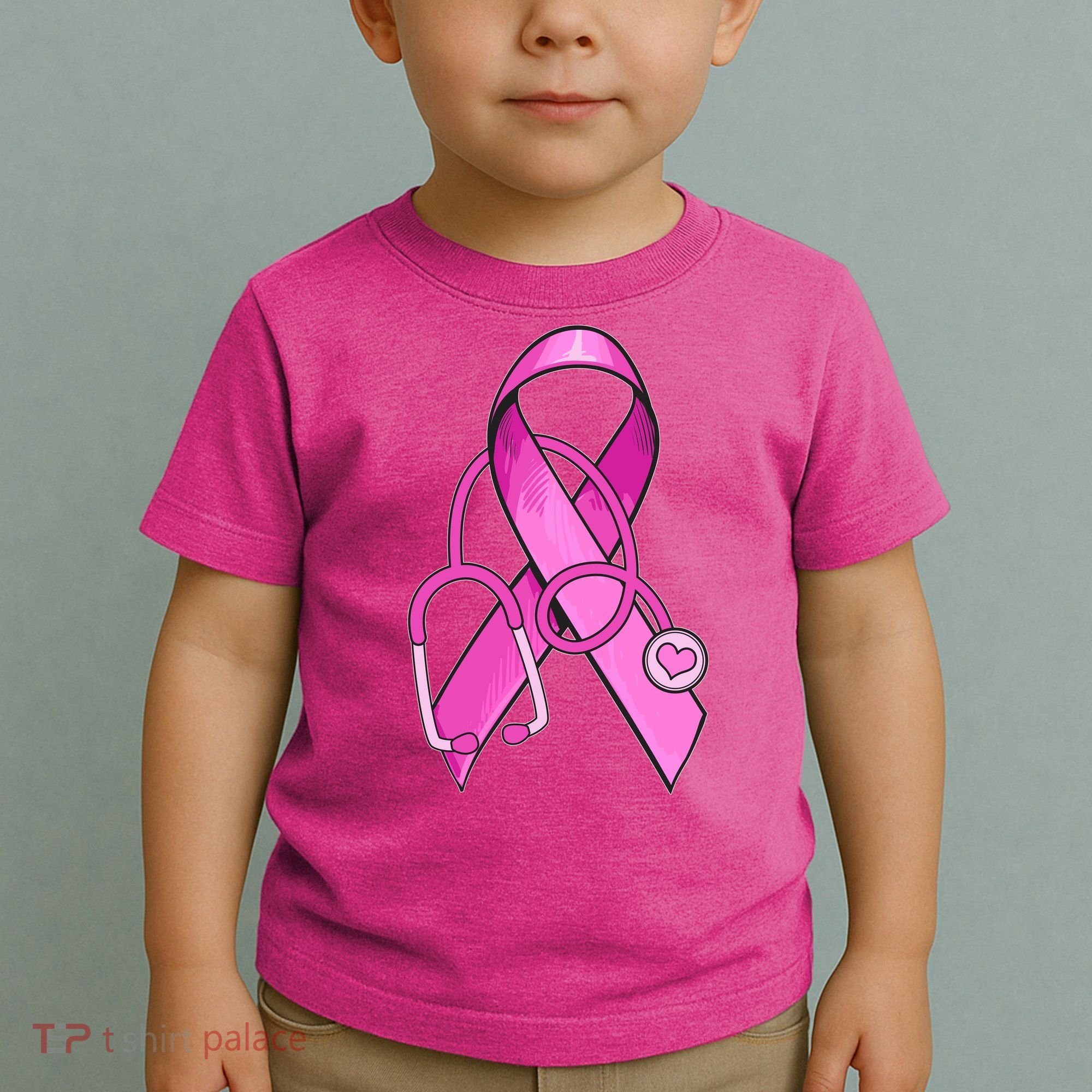 Breast Cancer Awareness Pink Ribbon Stethoscope Toddler T-Shirt