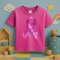 Breast Cancer Awareness Pink Ribbon Stethoscope Toddler T-Shirt thumb 3