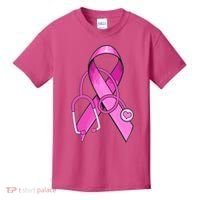 Breast Cancer Awareness Pink Ribbon Stethoscope Kids T-Shirt thumb 0
