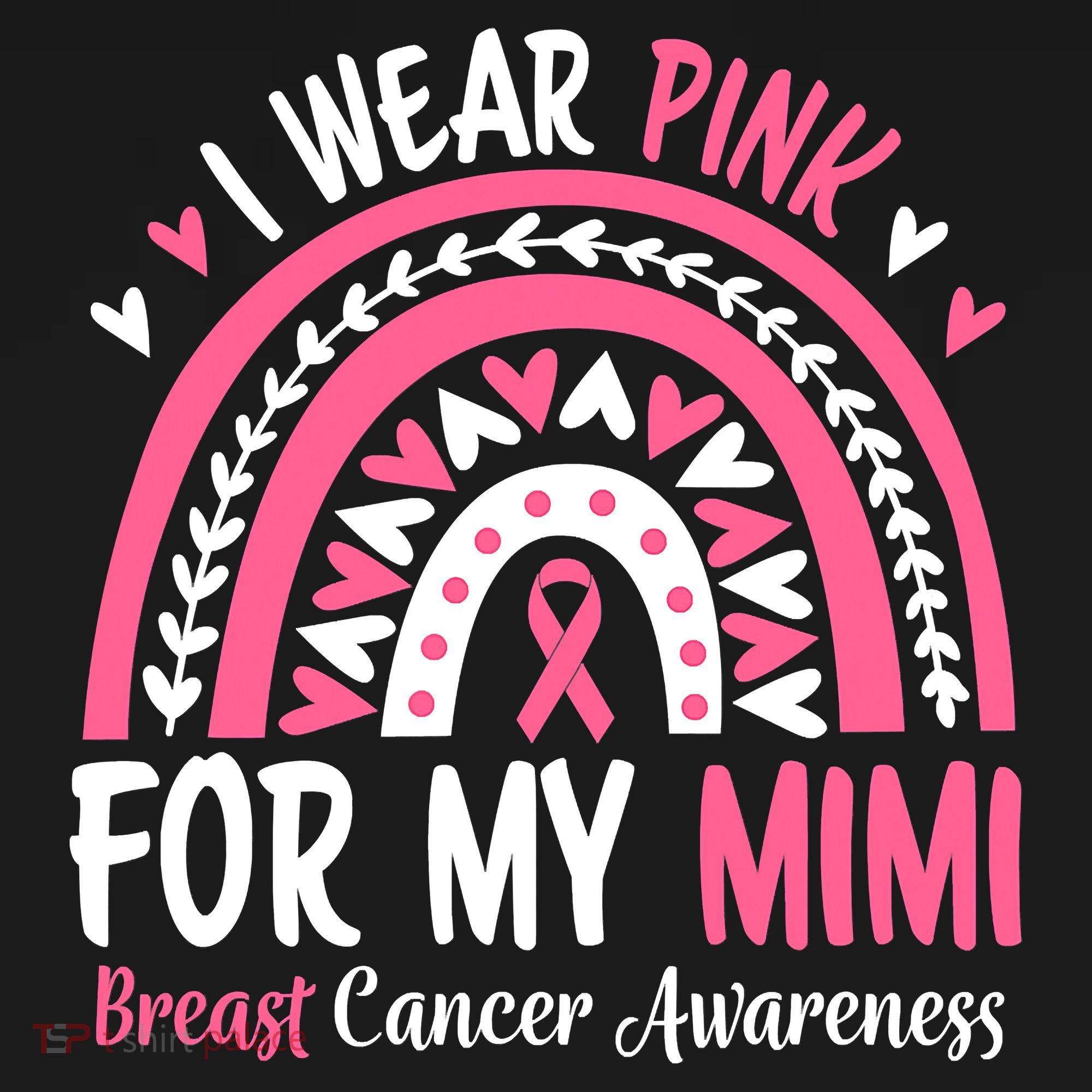 Breast Cancer Awareness Rainbow I Wear Pink For My Mimi Hoodie
