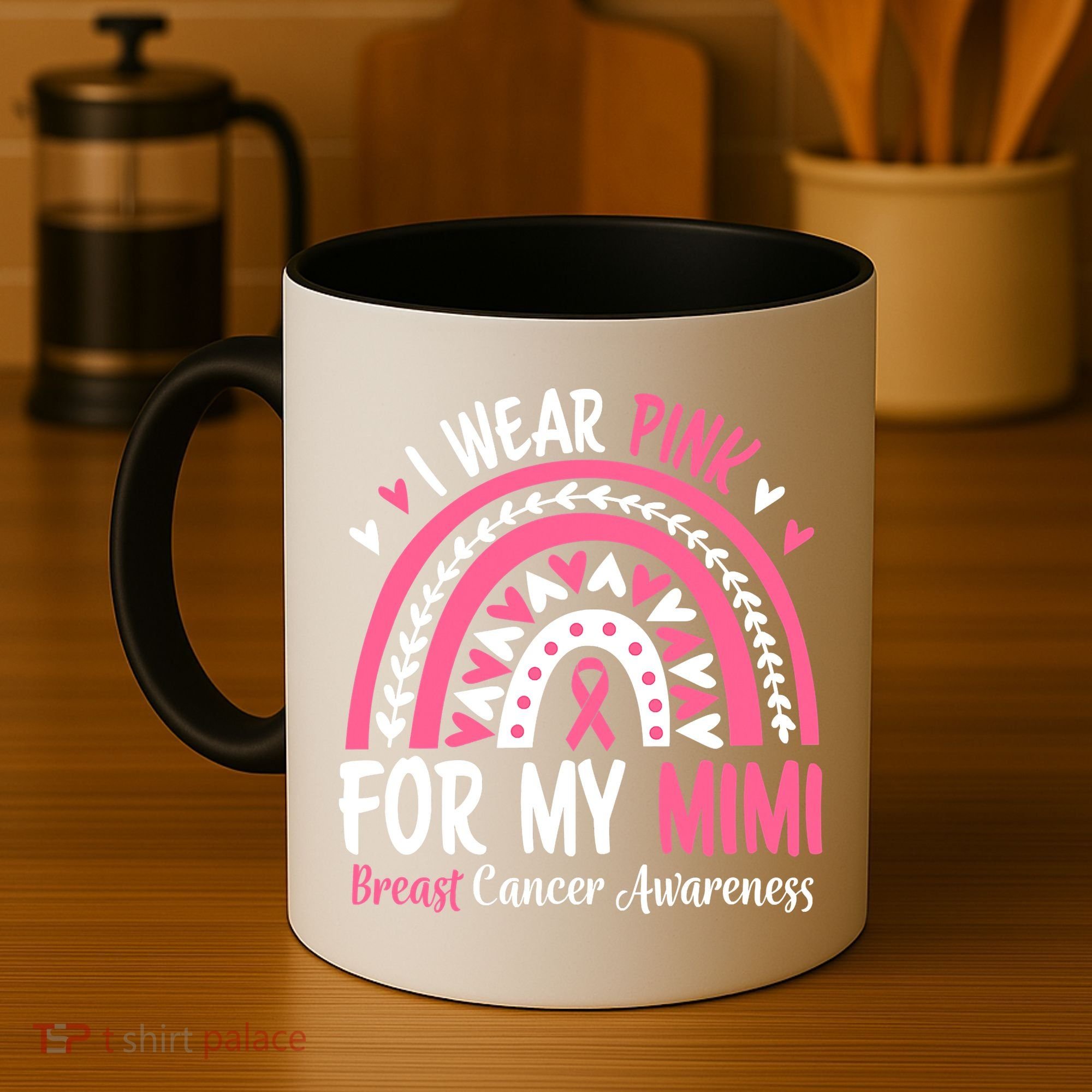 Breast Cancer Awareness Rainbow I Wear Pink For My Mimi Coffee Mug
