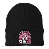 Breast Cancer Awareness Rainbow I Wear Pink For My Mimi Beanie thumb 0