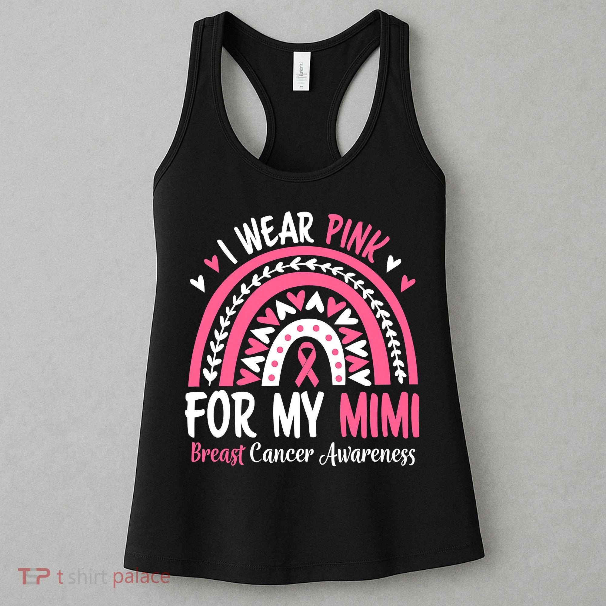 Breast Cancer Awareness Rainbow I Wear Pink For My Mimi Women's Tank Top