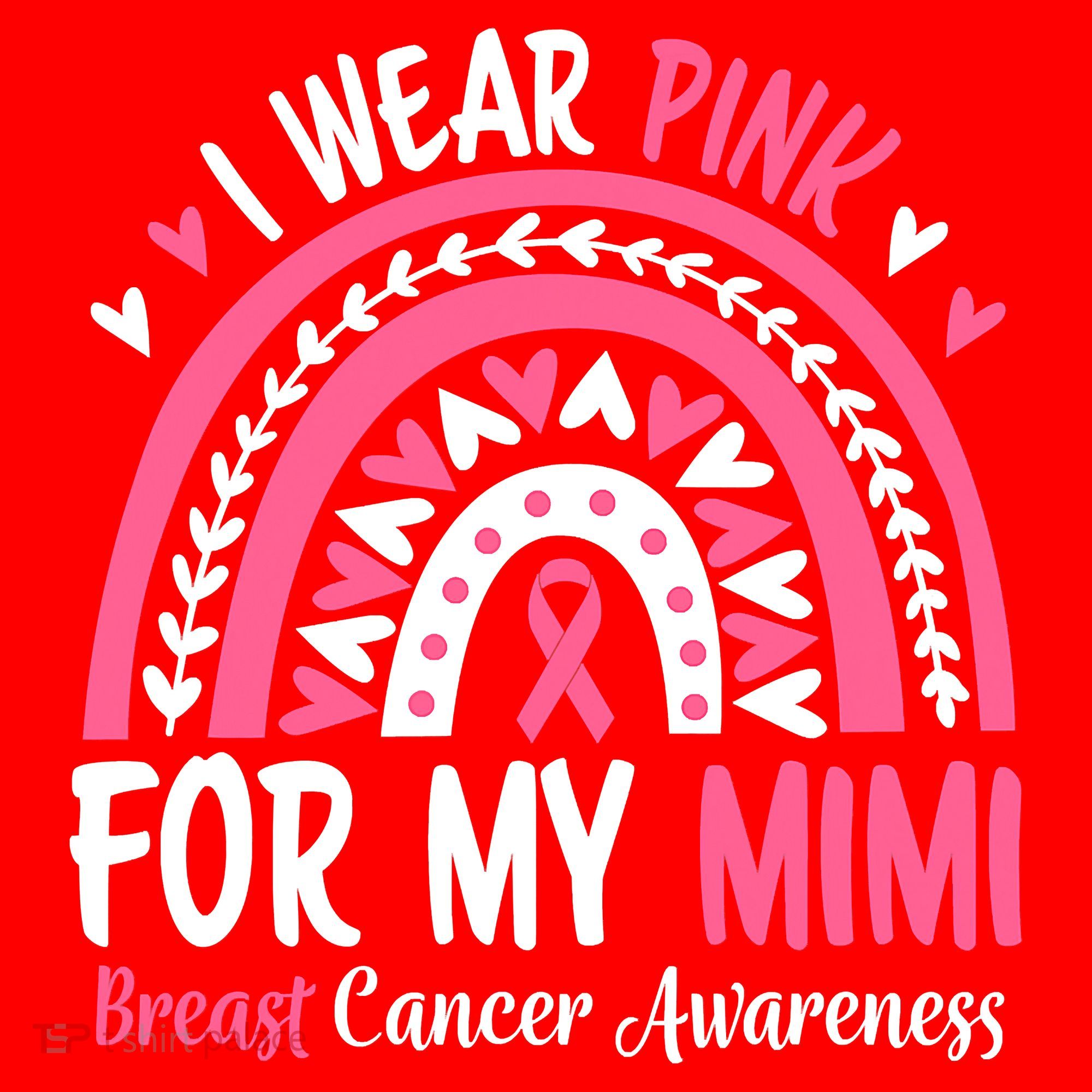 Breast Cancer Awareness Rainbow I Wear Pink For My Mimi Santa Hat