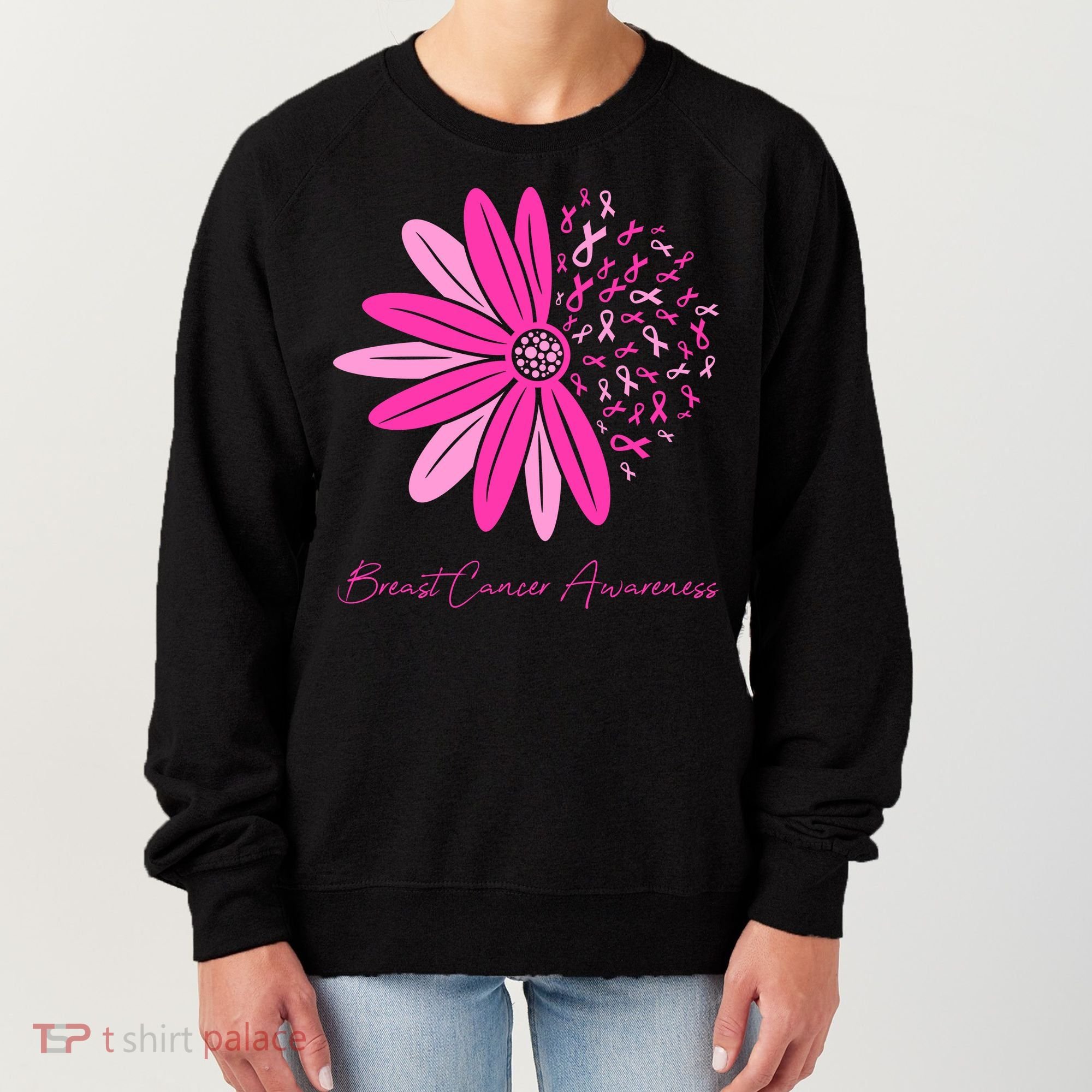 Breast Cancer Awareness Sunflower Ribbon Women's Sweatshirt