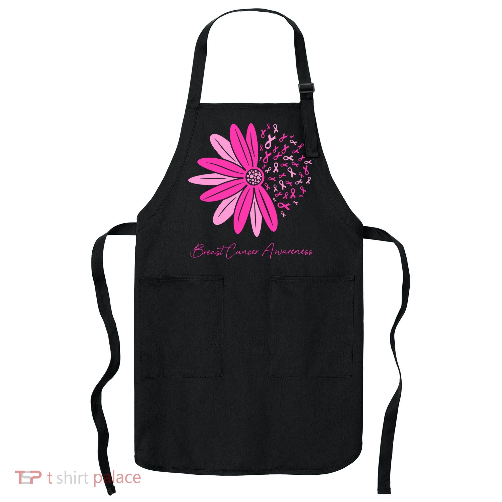 Breast Cancer Awareness Sunflower Ribbon Apron
