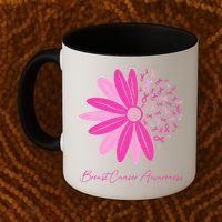 Breast Cancer Awareness Sunflower Ribbon Coffee Mug thumb 2