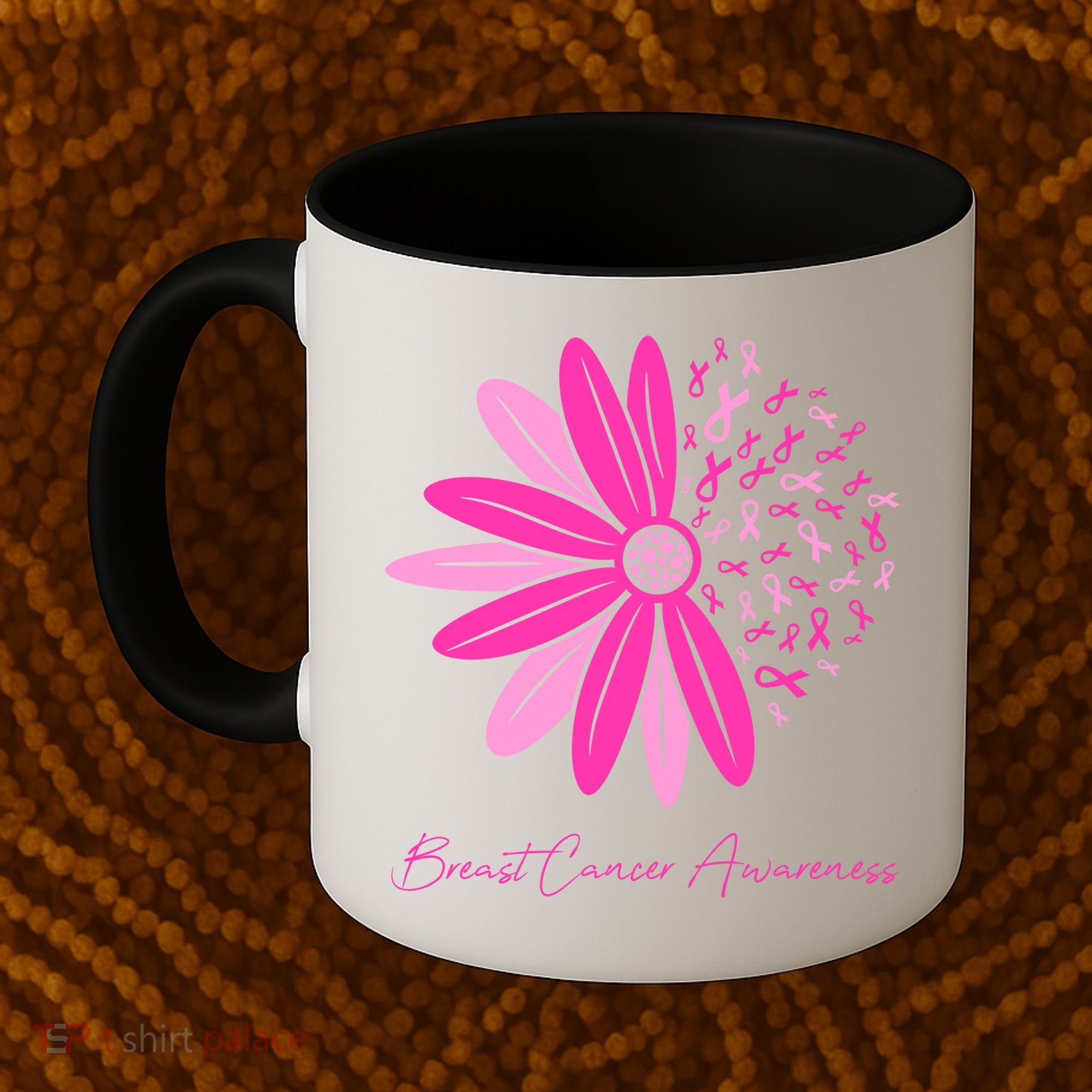 Breast Cancer Awareness Sunflower Ribbon Coffee Mug