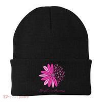 Breast Cancer Awareness Sunflower Ribbon Beanie thumb 0